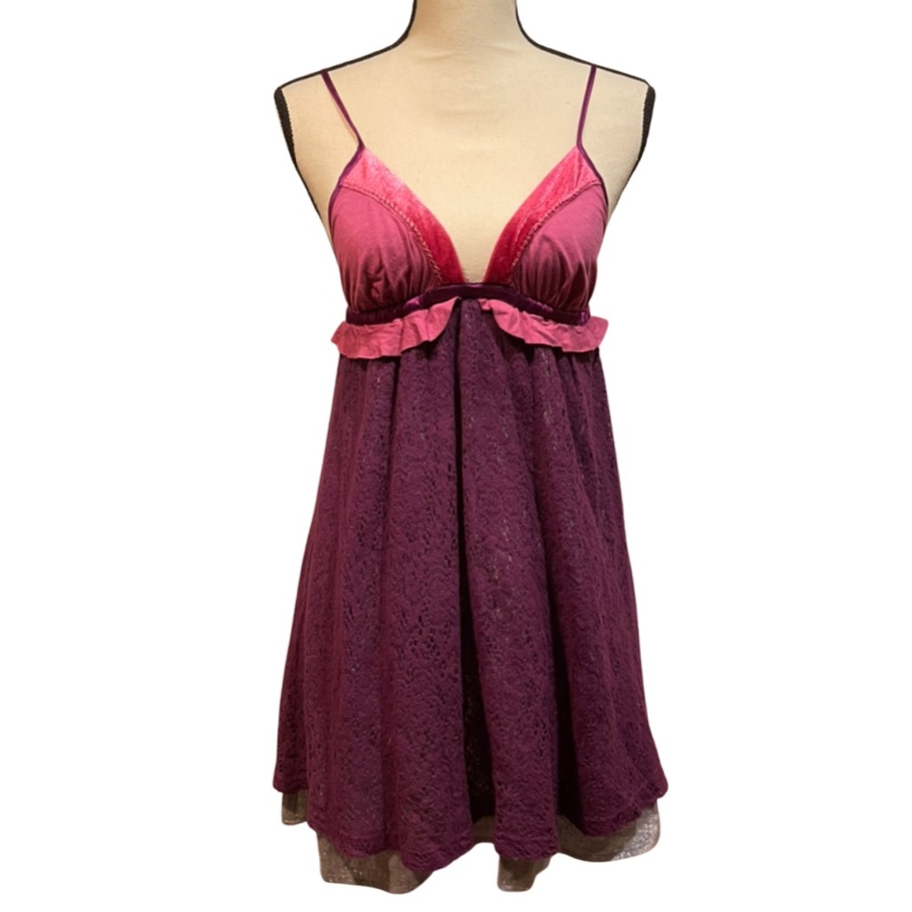 Free People Vintage Boho Lace Overlay Slip Dress